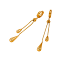 Collier ajustable 50+6 cm et boucles d'oreilles 7,5 cm Ensemble doré avec gouttes Bijoux de mode pour femmes Fête mariage anniversaire accessoire 4