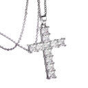 Collier avec pendentif croix Cristaux 37 x 20 mm Alliage de zinc Bijou unisexe pour les fêtes et le quotidien pour femmes et hommes comme cadeau 3