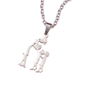 Collier avec pendentif de mère et de deux fils Bijou élégant en acier inoxydable Symbole de la famille Cadeau pour maman Motif familial 2