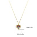 Collier avec pendentif en forme de cœur avec des éléments en verre colorés, pendentif environ 1,5 × 1,6 cm 2