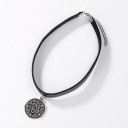Collier choker en cuir pour femme avec pendentif 6
