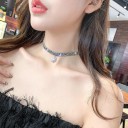 Collier choker pour femme avec fleur 3