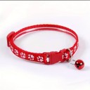 Collier coloré réglable pour chats avec clochette Fermeture de sécurité Imprimé de pattes Largeur 1 cm Longueur 19 x 32 cm 5