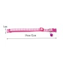 Collier coloré réglable pour chats avec clochette Fermeture de sécurité Imprimé de pattes Largeur 1 cm Longueur 19 x 32 cm 2