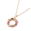 Collier doré de 45+5 cm et ensemble de boucles d'oreilles de 1,5 cm Bijoux en vitrail ronds Ensemble de mode pour femmes 1 collier + 1 paire 3