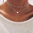 Collier double cœur pour femmes J126 2