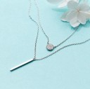 Collier double pour femme avec barre 2
