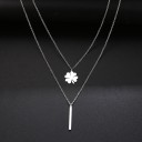 Collier double pour femme avec un trèfle à quatre feuilles 4