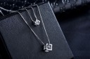 Collier double pour femmes avec des cristaux 3