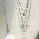 Collier double pour femmes avec des papillons D520 2