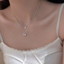 Collier double pour femmes avec des papillons D520 3