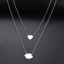 Collier double pour femmes avec pendentifs 1