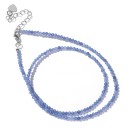 Collier en agate avec de petites perles taillées de 2 mm longueur 40 cm chaîne réglable en couleur argent en alliage de zinc Pour femmes et hommes 2