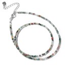 Collier en agate avec de petites perles taillées de 2 mm longueur 40 cm chaîne réglable en couleur argent en alliage de zinc Pour femmes et hommes 3