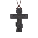 Collier en bois orthodoxe avec croix longueur réglable 30–65 cm bois naturel relief détaillé pendentif croix pour un port quotidien 1