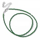 Collier en cristaux taillés perles 2 mm longueur 40 cm chaîne ajustable en couleur argent en alliage de zinc Pour femmes et hommes 3
