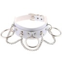 Collier en cuir pour femmes avec des cercles et une chaîne 1