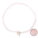 Collier en pierres naturelles colorées longueur 45 cm chaîne réglable en or fermoir en zinc 6