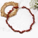 Collier en pierres naturelles colorées longueur 45 cm chaîne réglable en or fermoir en zinc 9