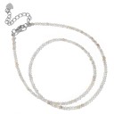 Collier en zircon avec de petites perles taillées de 2 mm longueur 40 cm chaîne réglable en couleur argent en alliage de zinc Pour femmes et hommes 3