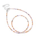 Collier en zircon avec de petites perles taillées de 2 mm longueur 40 cm chaîne réglable en couleur argent en alliage de zinc Pour femmes et hommes 1