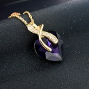 Collier et boucles d'oreilles en forme de cœur J721 11