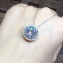 Collier féminin avec pendentif rond D522 1