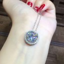 Collier féminin avec pendentif rond D522 2