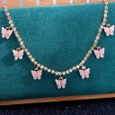 Collier féminin avec pendentifs D129 4