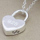 Collier femme avec cadenas en forme de cœur 3