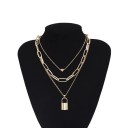 Collier femme avec cadenas et cœur 2