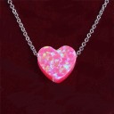 Collier femme avec cœur en opale 4