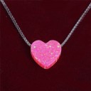 Collier femme avec cœur en opale 5