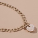Collier femme avec cœur en perles D294 5