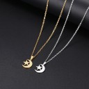 Collier femme avec étoile et lune D358 2