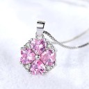 Collier femme avec fleur D673 2