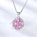Collier femme avec fleur D673 4