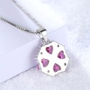 Collier femme avec fleur D673 5