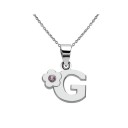 Collier femme avec lettre et fleur 12