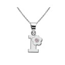 Collier femme avec lettre et fleur 14