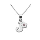 Collier femme avec lettre et fleur 15