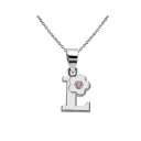 Collier femme avec lettre et fleur 17