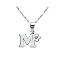 Collier femme avec lettre et fleur 18