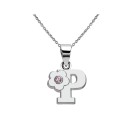 Collier femme avec lettre et fleur 21