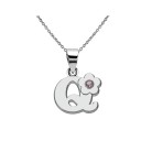 Collier femme avec lettre et fleur 22