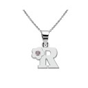 Collier femme avec lettre et fleur 23