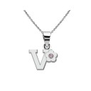 Collier femme avec lettre et fleur 27