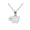 Collier femme avec lettre et fleur 28