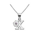 Collier femme avec lettre et fleur 29