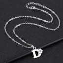 Collier femme avec lettre et fleur 4